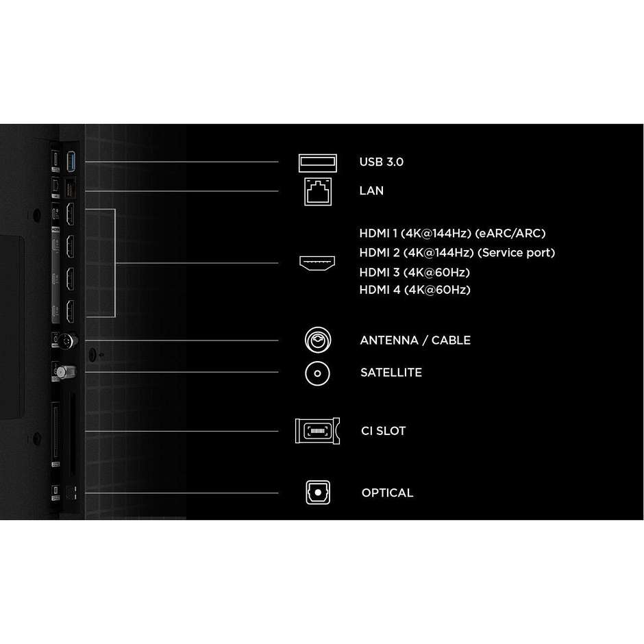 TCL 55C6K PRO TV QD-Mini LED 55" 4K 144Hz Google TV Nero