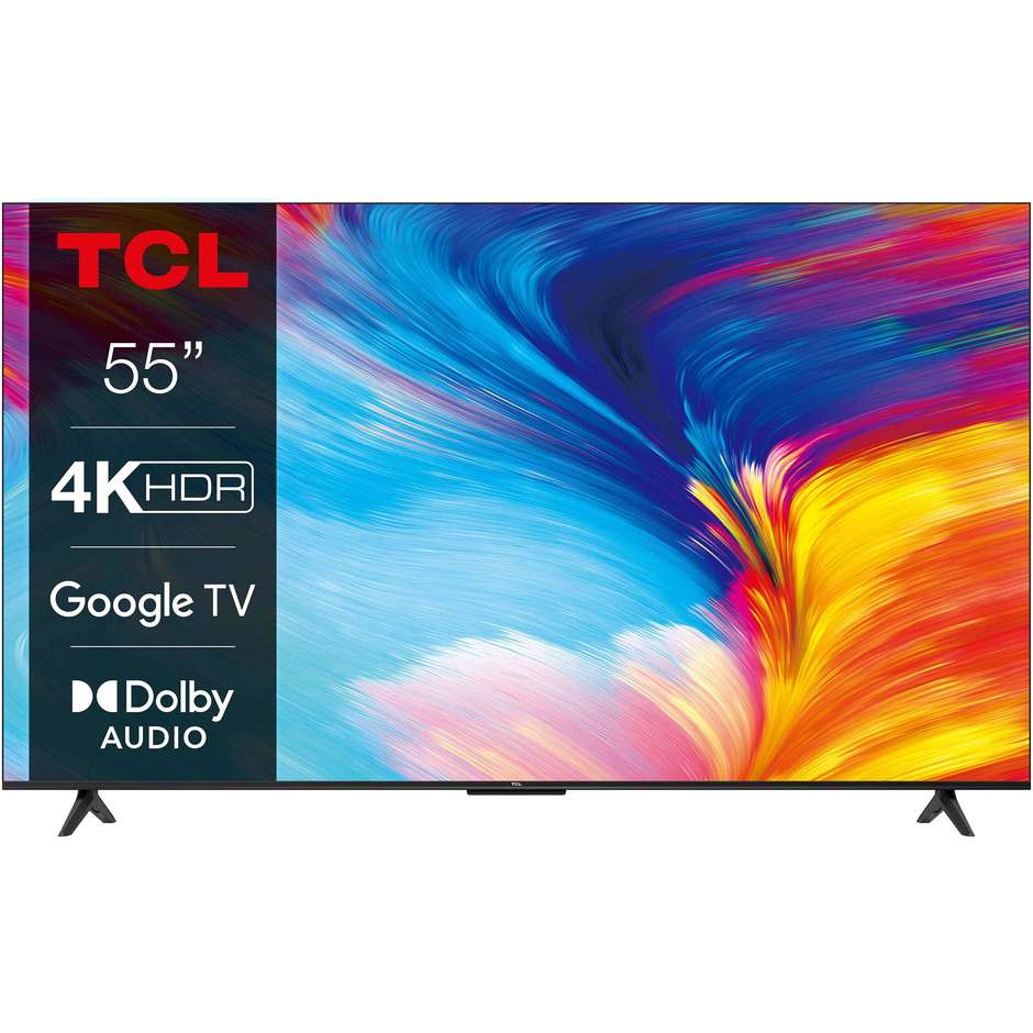 TCL 55P635 TV LED 55" 4K Ultra HD Smart TV Wi-Fi Classe E colore cornice nero