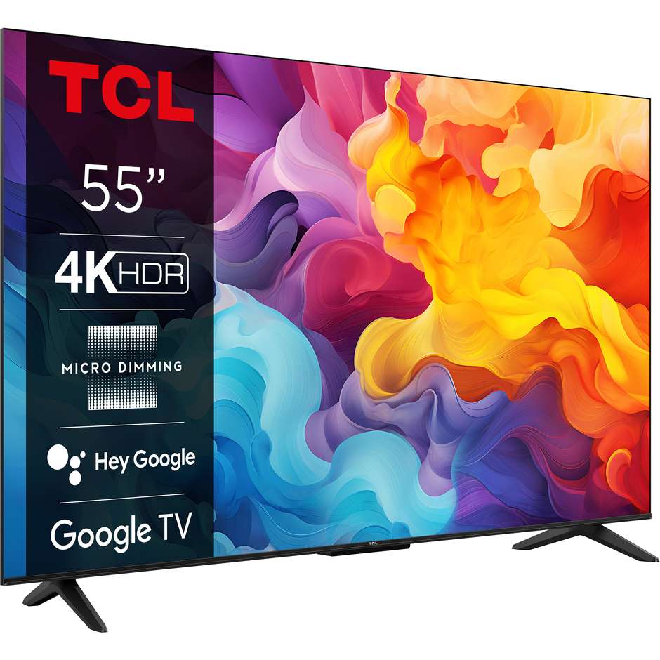 TCL 55P655 TV Led 55" 4K Ultra HD Smart TV Wi-fi Classe E Colore cornice Nero