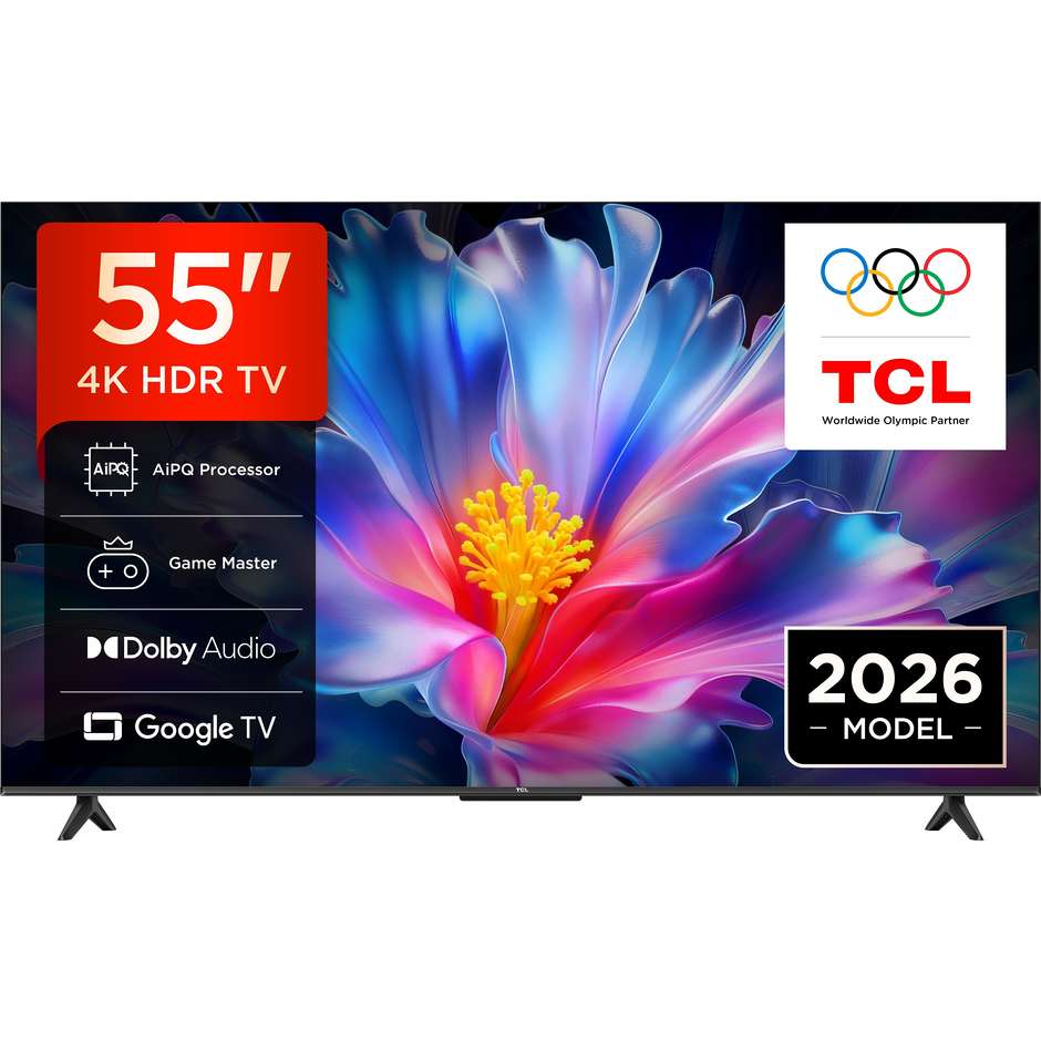 TCL 55P6L TV Smart 55" 4K Ultra HD Direct LED Google TV Nero