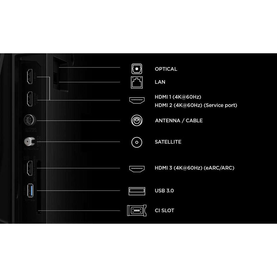 TCL 55P6L TV Smart 55" 4K Ultra HD Direct LED Google TV Nero