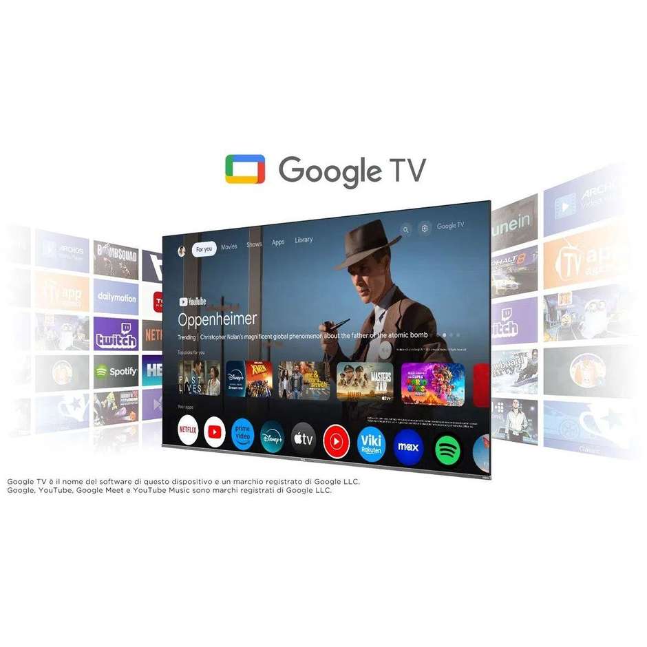 TCL 55P79B Smart TV 55" LED 4K Ultra HD Google TV Colore Titanium