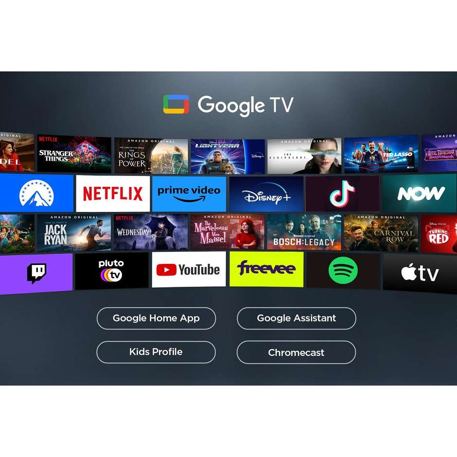 TCL 55P79B TV 55" 4K Ultra HD Smart TV Wi-Fi Classe F Colore Nero