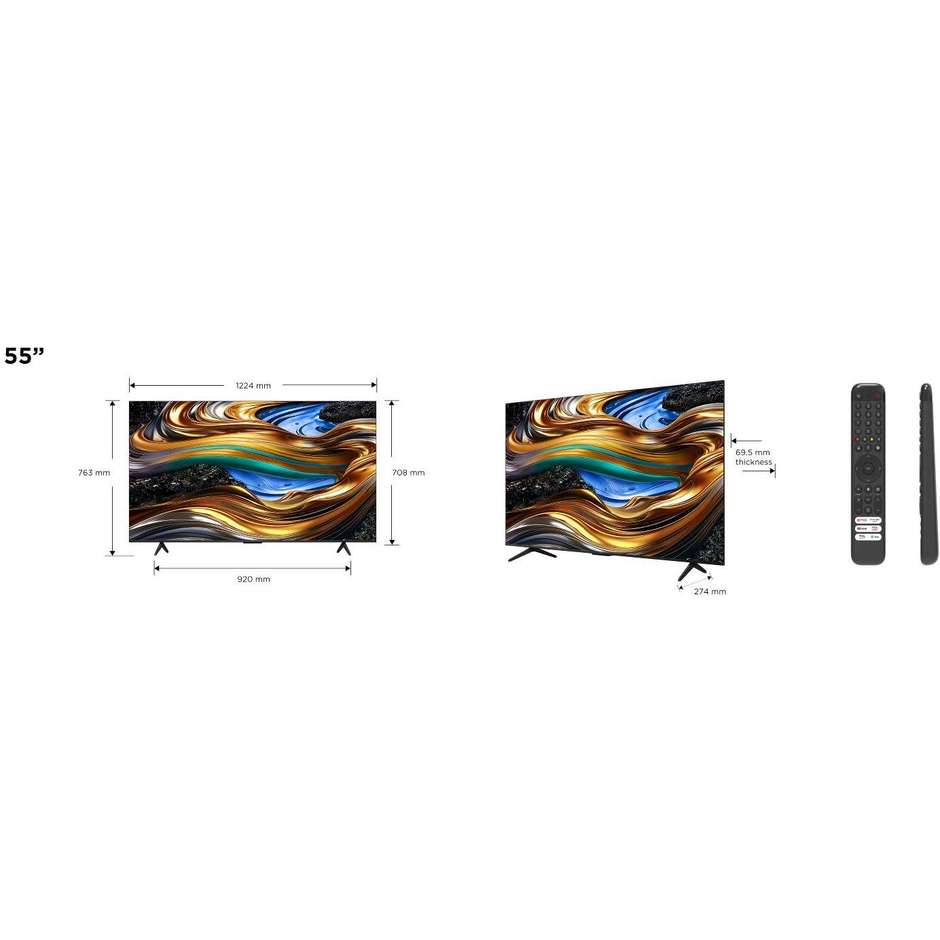 TCL 55P79B TV 55" 4K Ultra HD Smart TV Wi-Fi Classe F Colore Nero