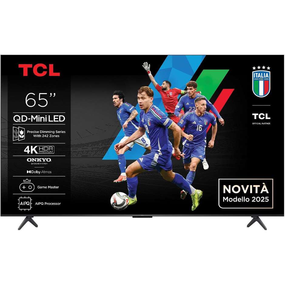 TCL 65C69KS TV 65" QD-MiniLED 4K Ultra HD Smart TV Wi-Fi Classe E Colore Nero