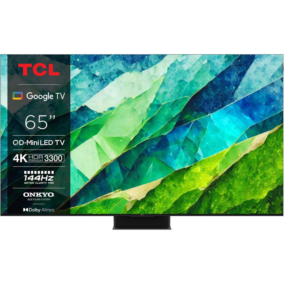 TCL 65C855 TV LED 65" 4K Ultra HD Smart TV Wi-Fi Classe F Colore Nero