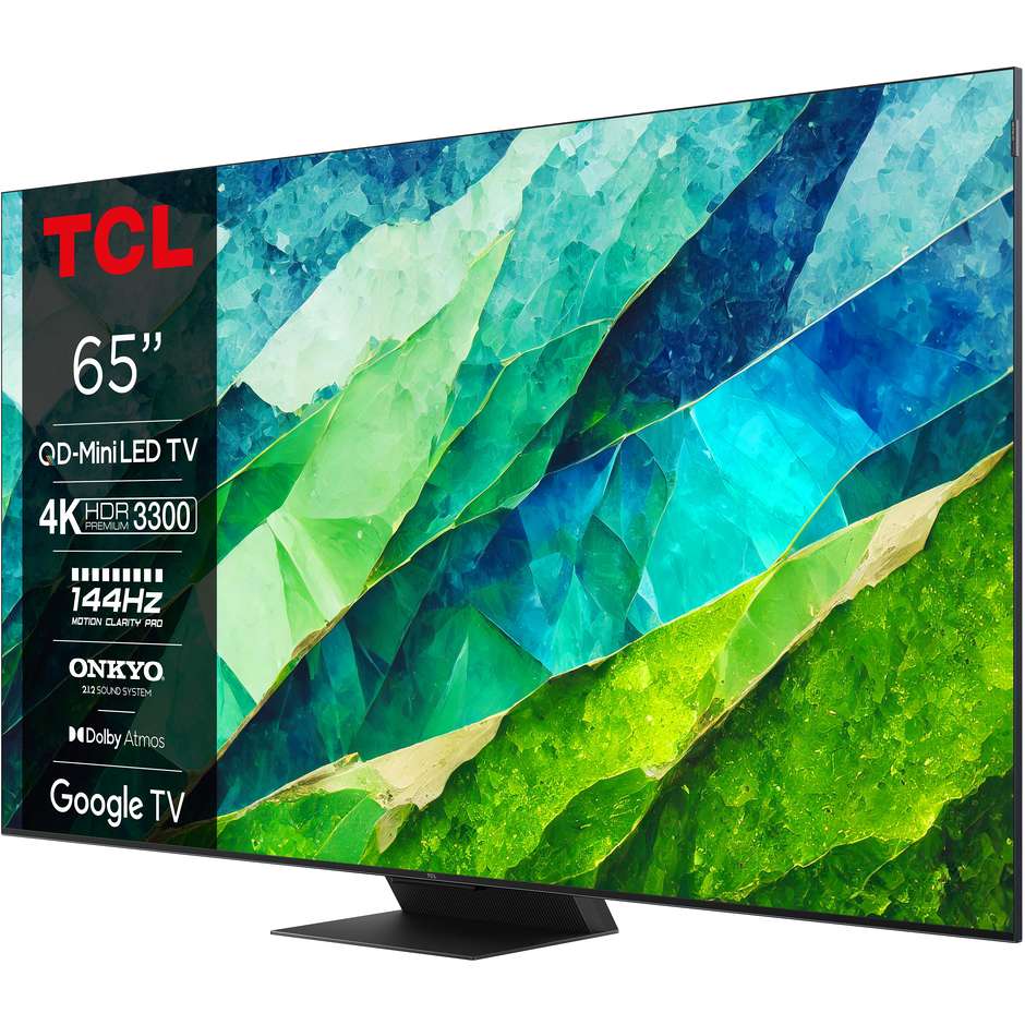 TCL 65C855 TV LED 65" 4K Ultra HD Smart TV Wi-Fi Classe F Colore Nero