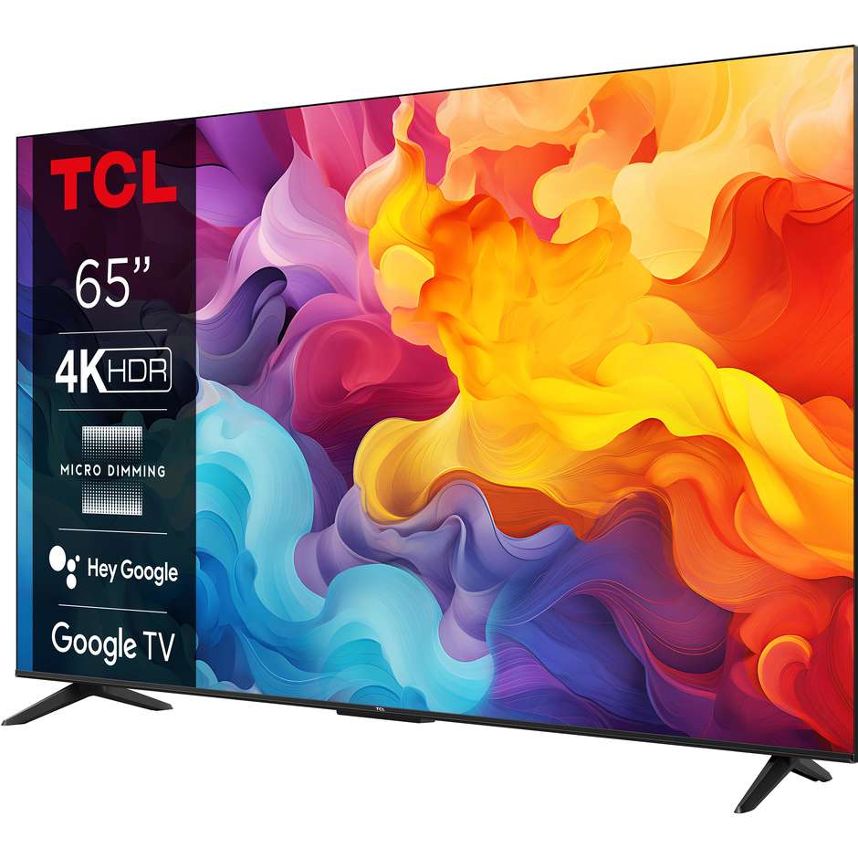 TCL 65P655 TV LED 65" 4K Ultra HD Smart Tv Wi-Fi Classe E Colore Nero