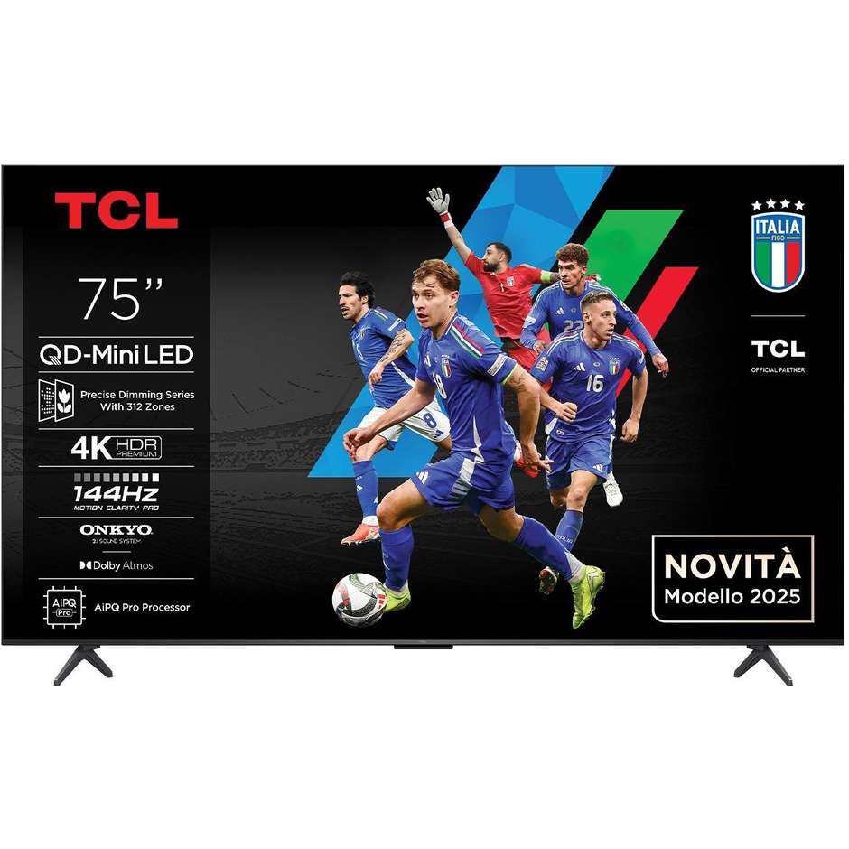 TCL 75C69KS TV LED 75" 4K Ultra HD Smart TV Wi-Fi Classe E Colore Nero