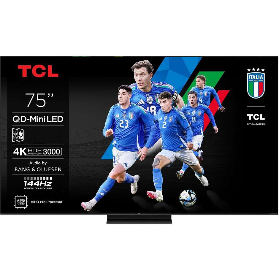 Tcl 75C79K Smart TV LED 75" 4K Ultra HD Wi-Fi DVB-T2 Classe F Nero