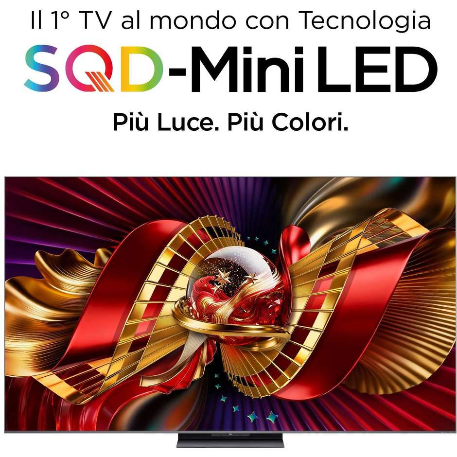 TCL 75C8L TV SQD-Mini LED 75" 4K Google TV 144Hz Nero