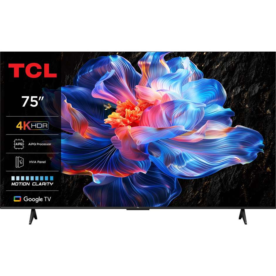 TCL 75P69K Smart TV 75" LED 4K Ultra HD Google TV Colore Black