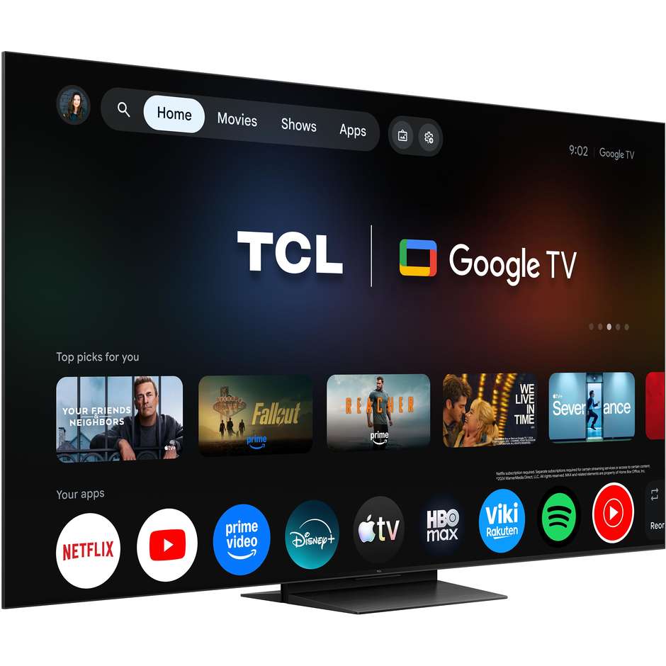 TCL 75RM7L TV 75” 4K HDR RGB-Mini LED 144 Hz Nero