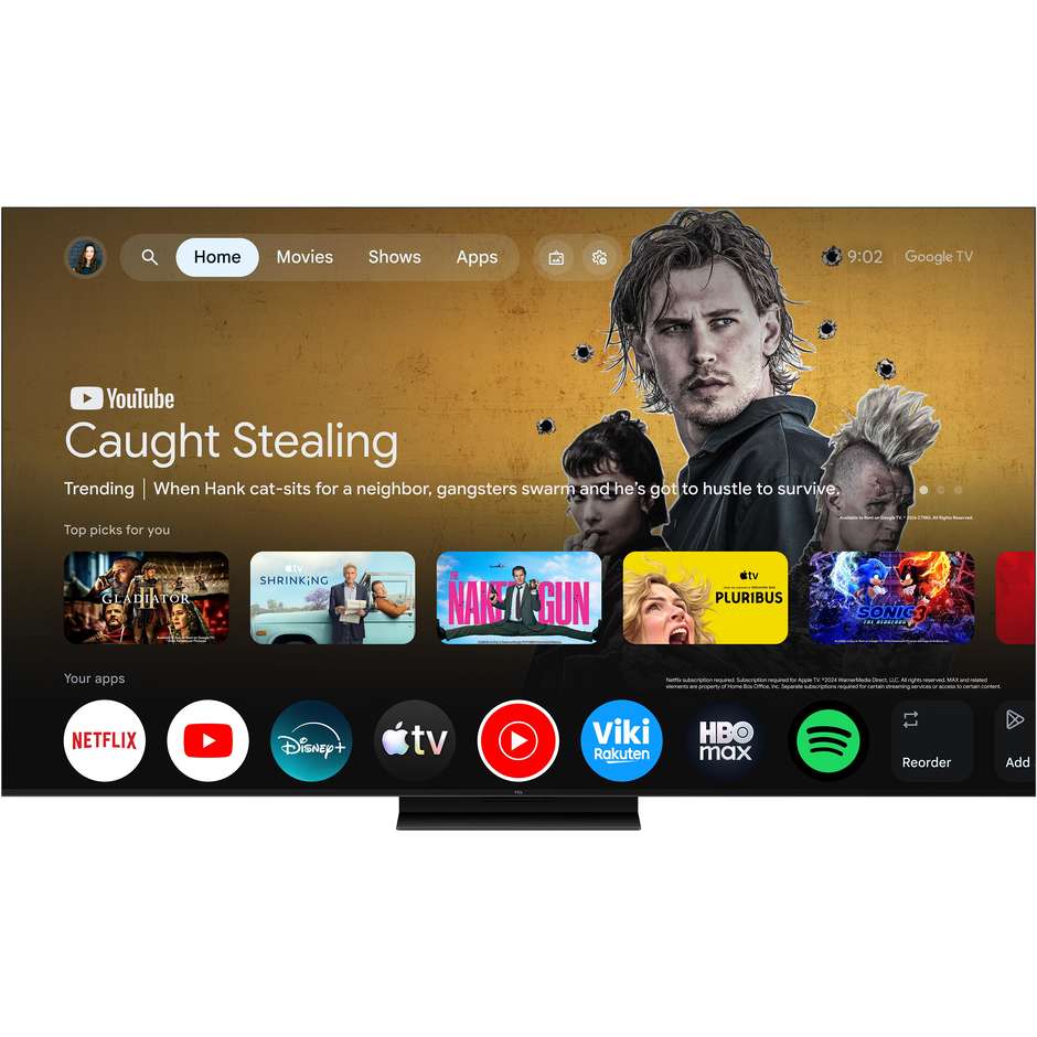 TCL 75RM7L TV 75” 4K HDR RGB-Mini LED 144 Hz Nero