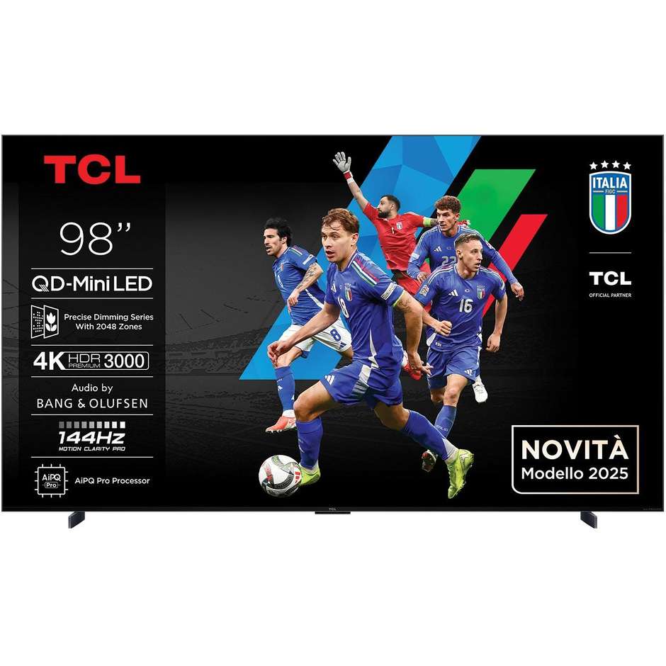 TCL 98C79K TV QD-Mini LED 98" 4K Ultra HD Smart TV Wi-Fi Classe E Colore Nero