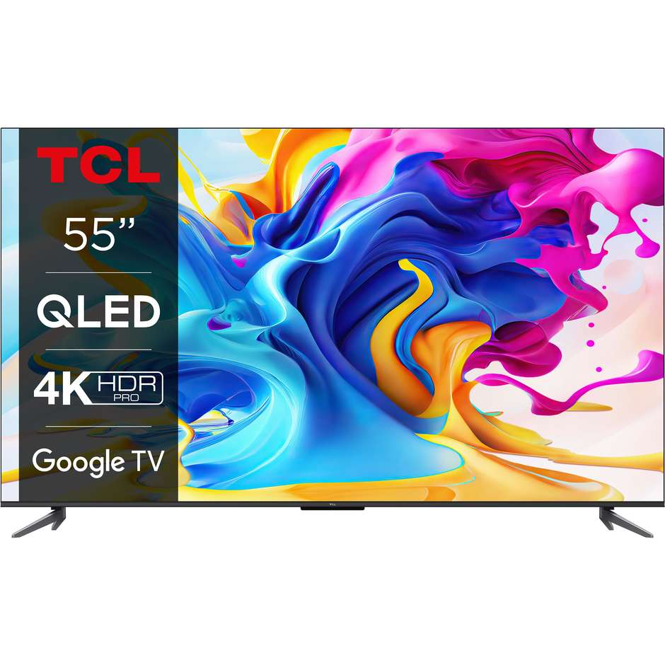 TCL C64 55C645 TV QLED 55" 4K Ultra HD Smart TV Classe G Colore Nero