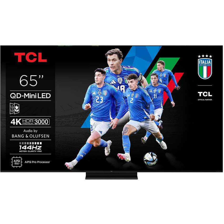 TCL C79K TV 65" QD-Mini LED 4K Ultra HD Smart TV Wi-Fi Classe F Colore Nero
