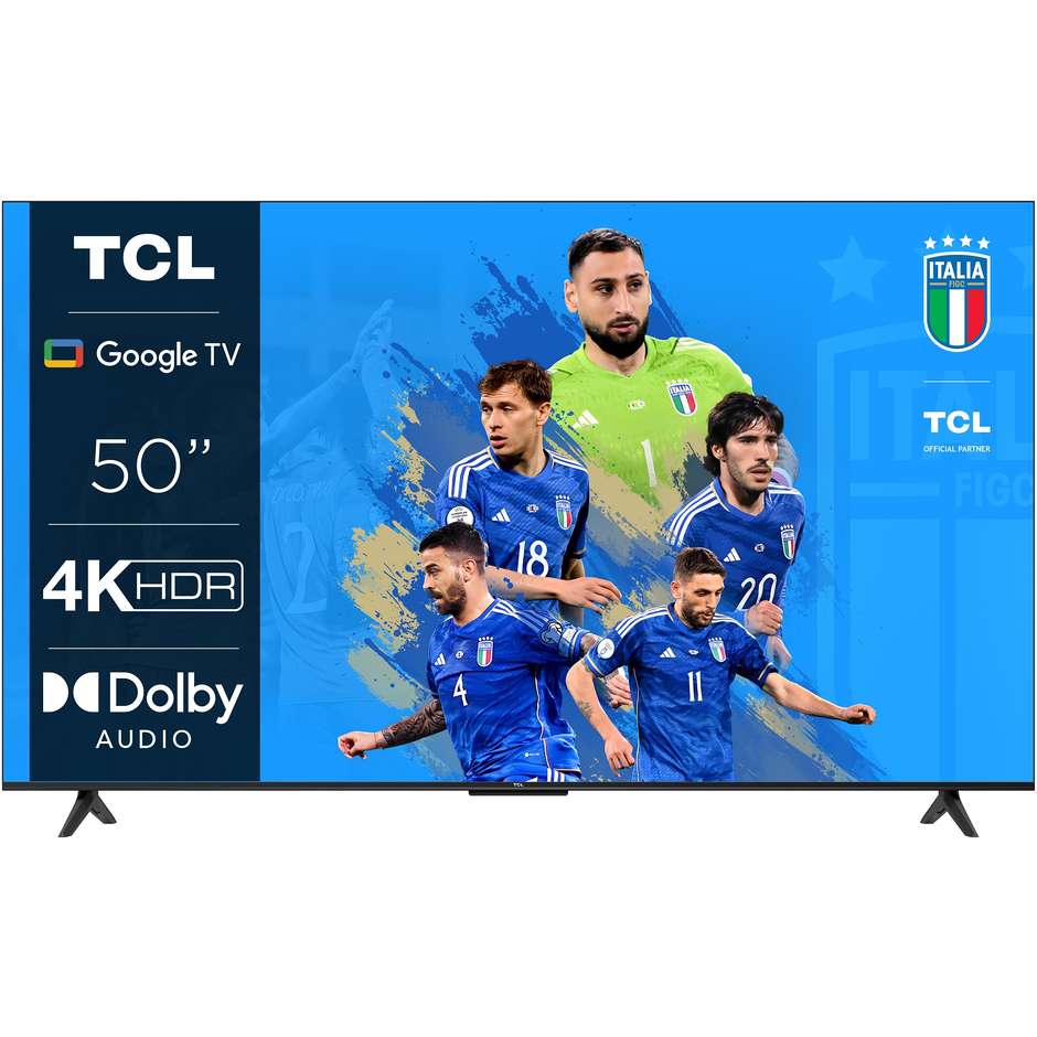 TCL P635 TV LED 50" 4K Ultra HD Smart TV Wi-Fi Classe F Colore Nero