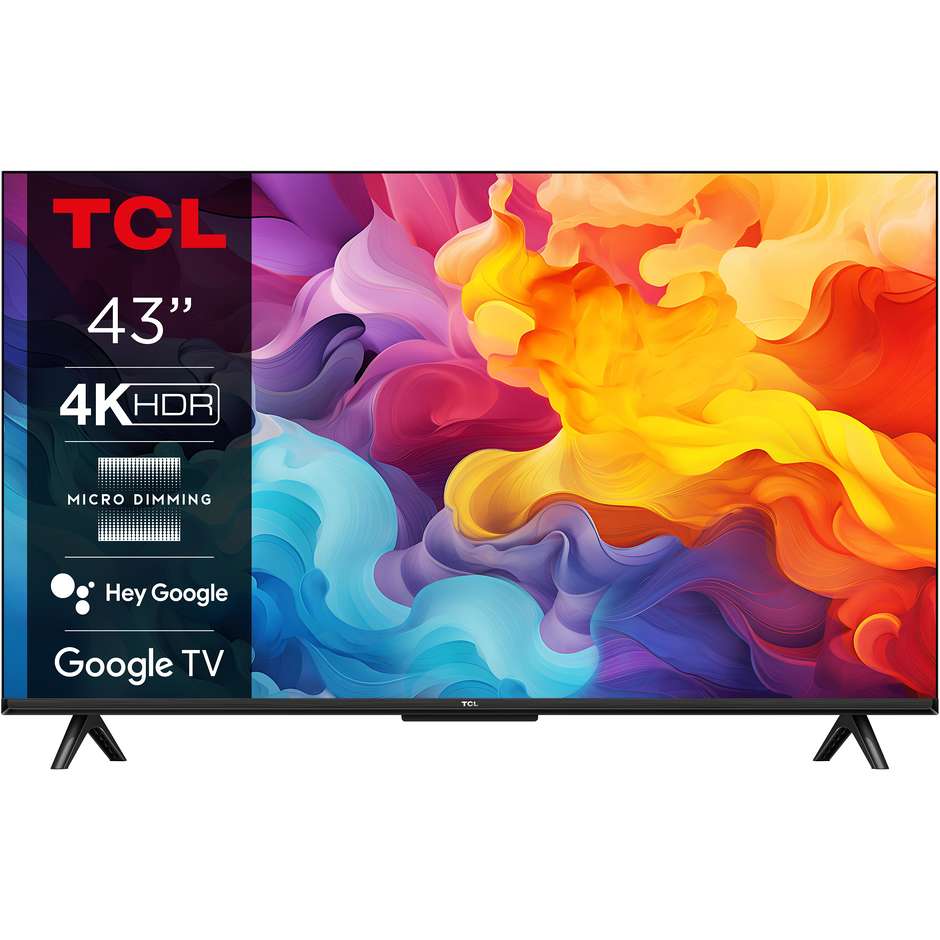 TCL P655 Serie P65 TV LED 43" 4K Ultra HD Smart TV Classe F Colore Nero