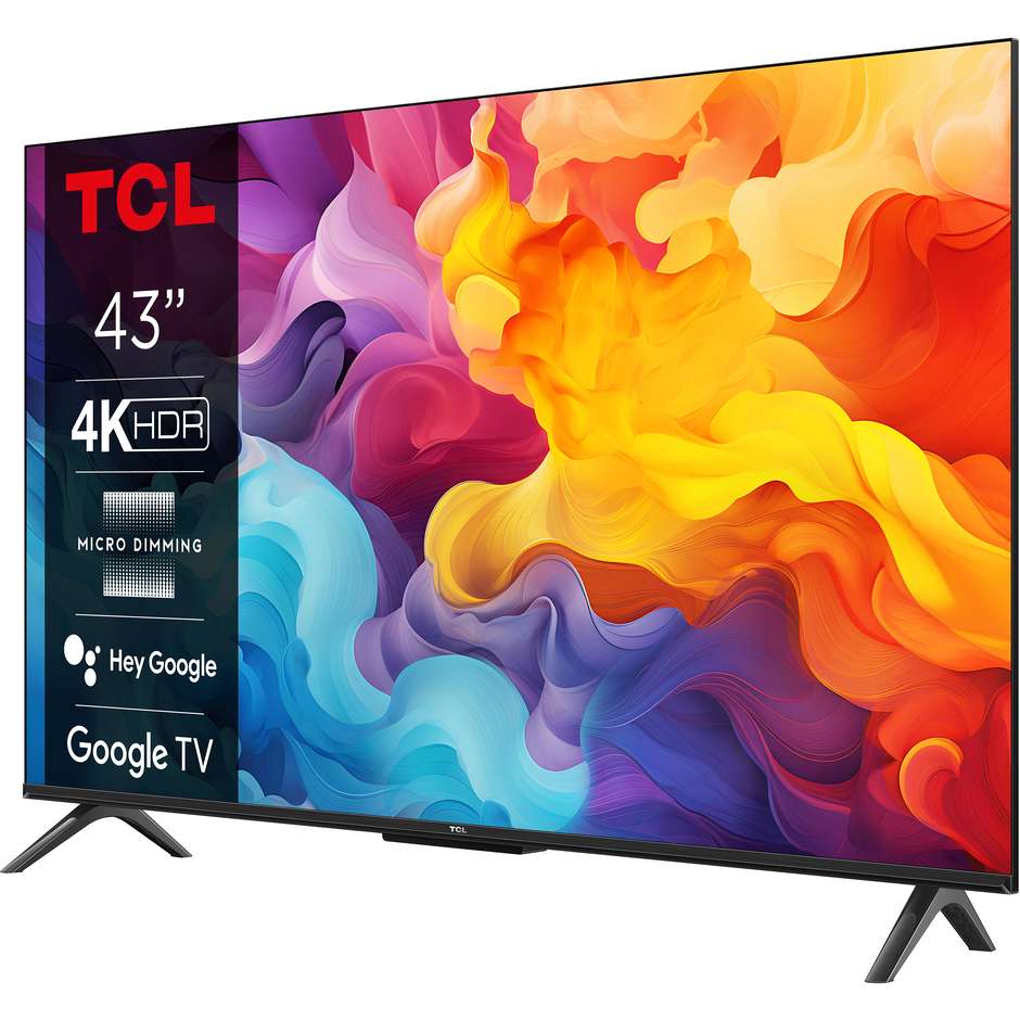 TCL P655 Serie P65 TV LED 43" 4K Ultra HD Smart TV Classe F Colore Nero