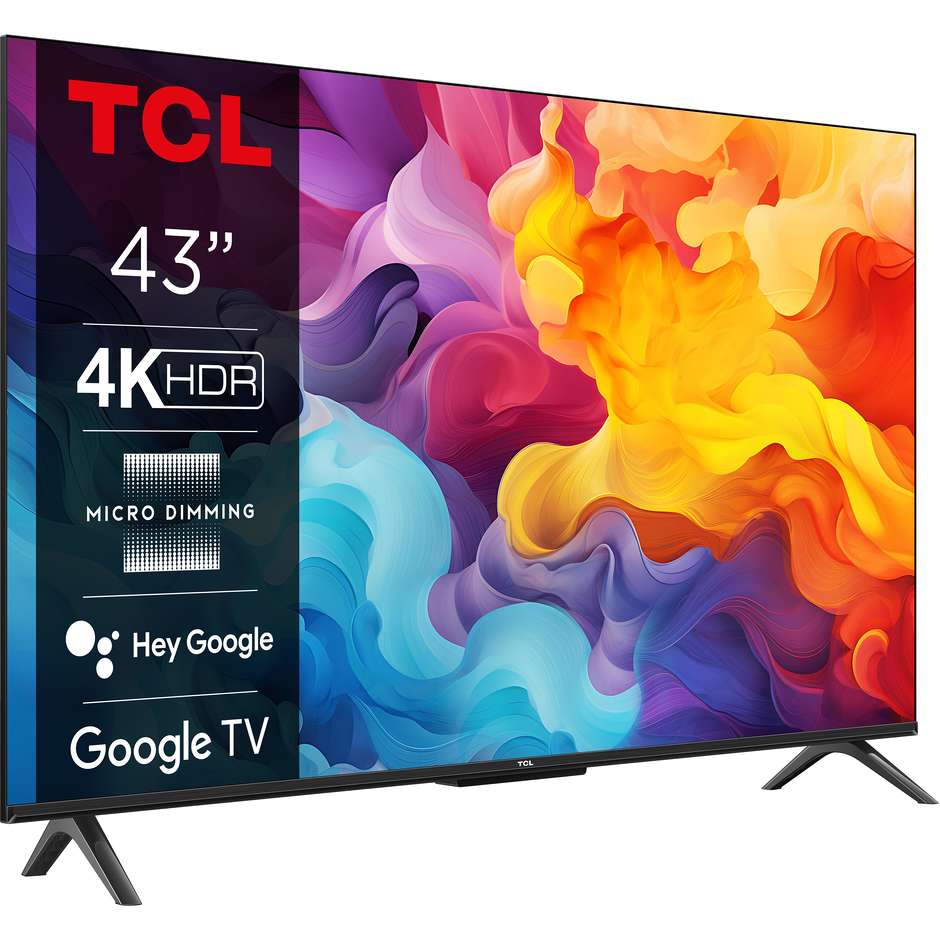 TCL P655 Serie P65 TV LED 43" 4K Ultra HD Smart TV Classe F Colore Nero