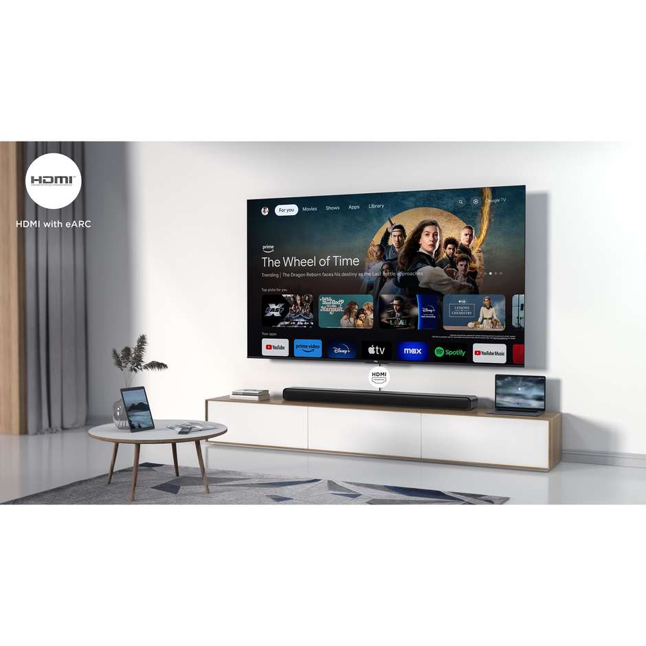 TCL S45HE Soundbar 2.0 Canali 100W Dolby Atmos HDMI eARC Bluetooth 5.2 Titanio