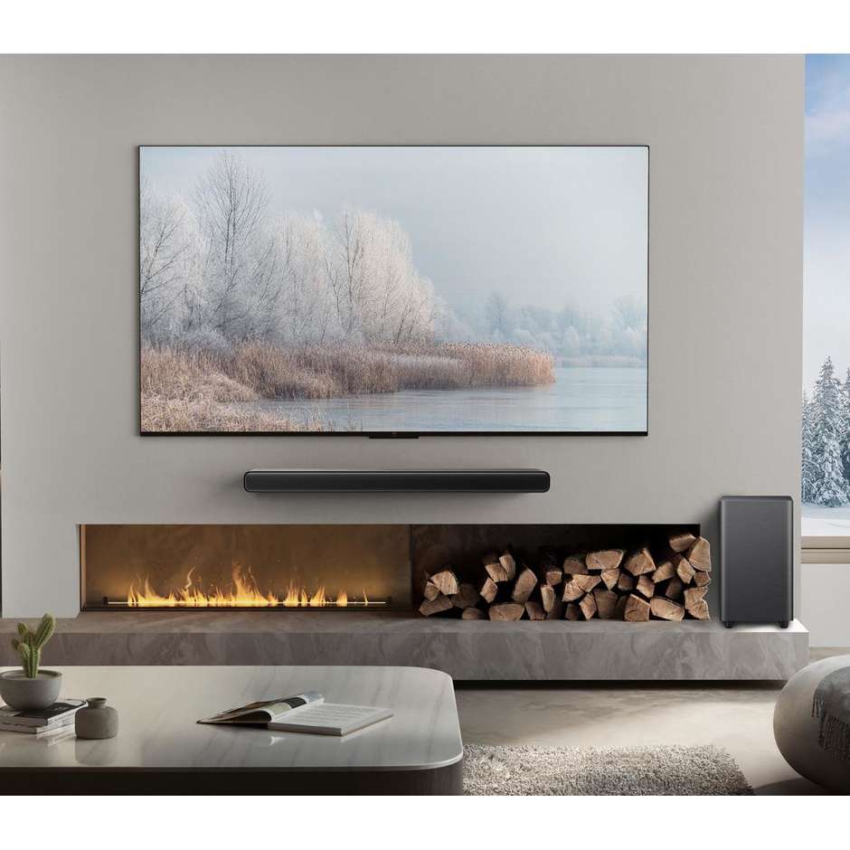 TCL S55H Soundbar 2.1 220W Dolby Atmos Subwoofer Wireless HDMI eARC Bluetooth Dark Titanium