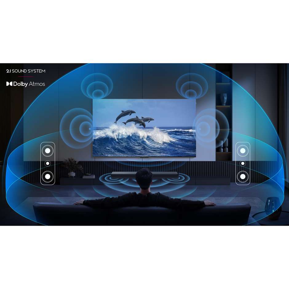 TCL S55HE Soundbar TV Stereo 2.1 con Subwoofer per Home Cinema DTS Colore Titanium