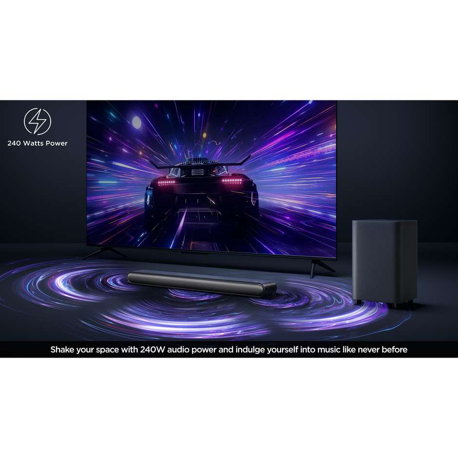 TCL S643W Soundbar 3.1 Canali 240W con Subwoofer Wireless Dolby Atmos Bluetooth Nero