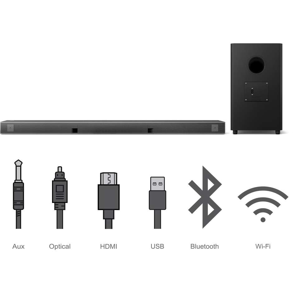 TCL TS9030-EU Home Soundbar 3.1 Canali Potenza 270 W Wireless Bluetooth colore nero