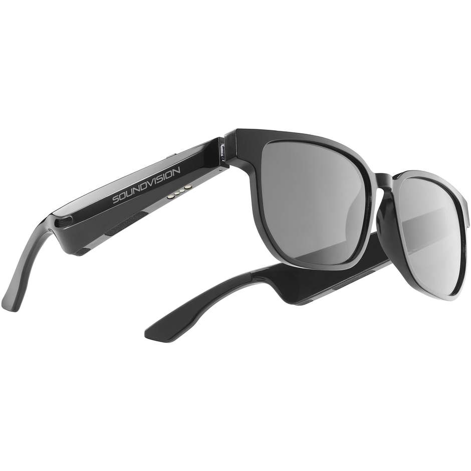 Tech Pop Bluetooth Audio Sunglasses Black Occhiali Smart Bluetooth Neri