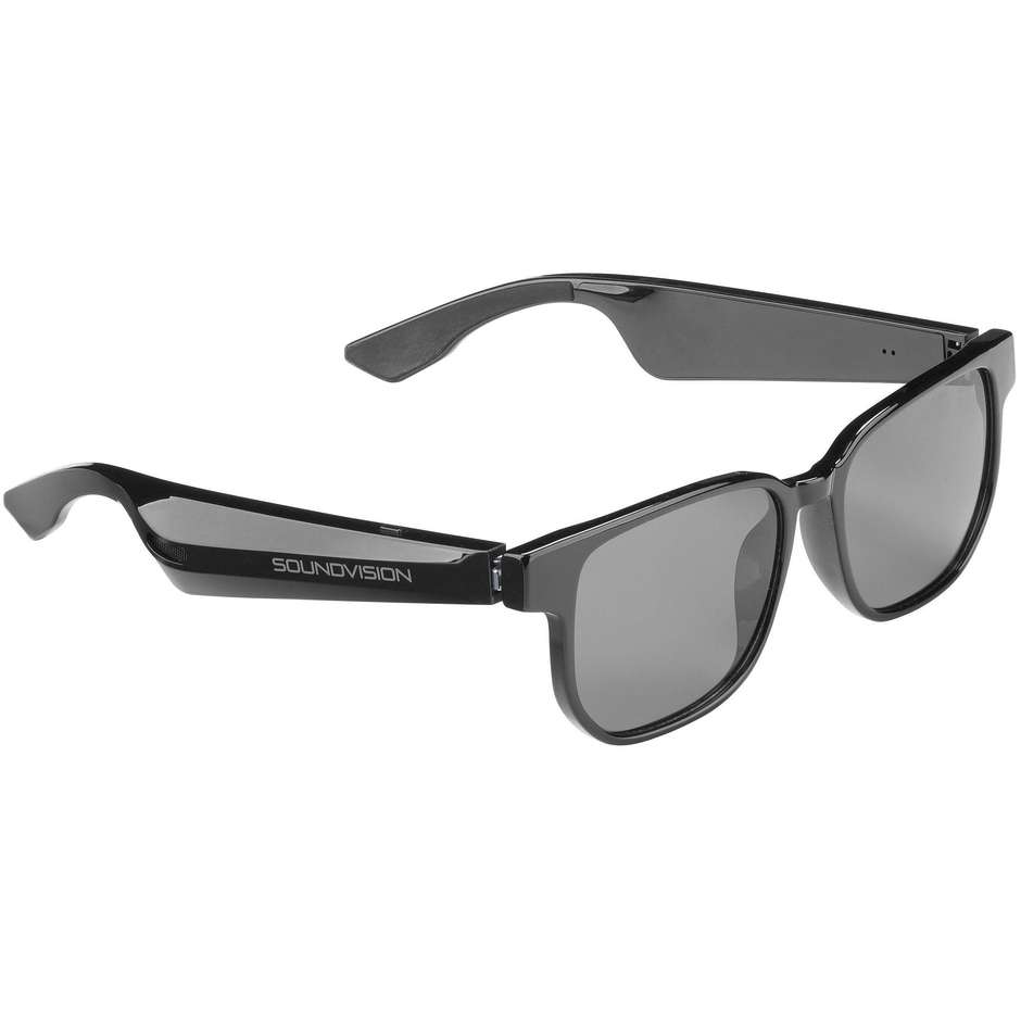Tech Pop Bluetooth Audio Sunglasses Black Occhiali Smart Bluetooth Neri