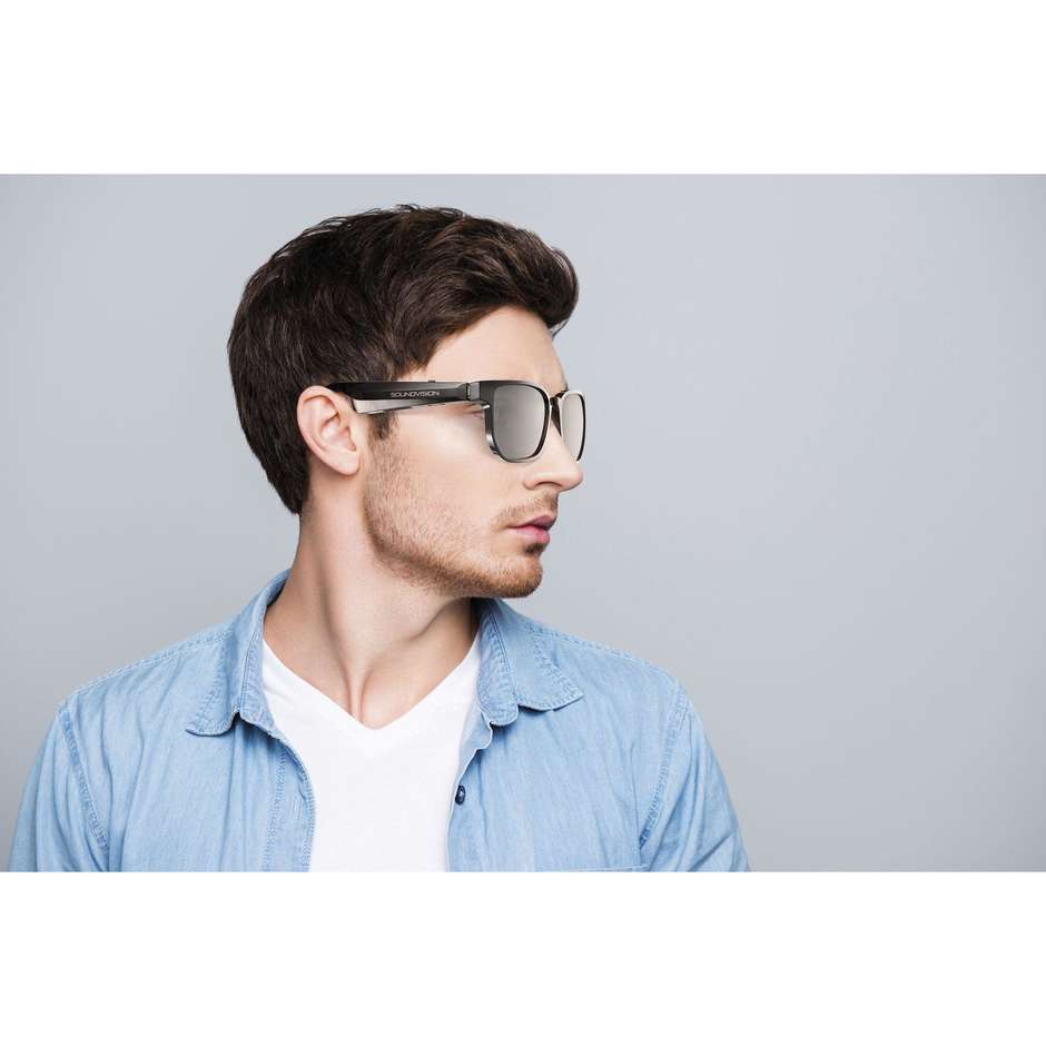 Tech Pop Bluetooth Audio Sunglasses Black Occhiali Smart Bluetooth Neri