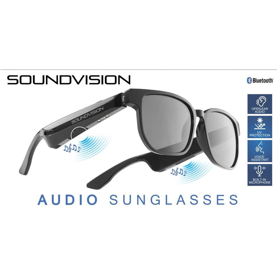 Tech Pop Bluetooth Audio Sunglasses Black Occhiali Smart Bluetooth Neri