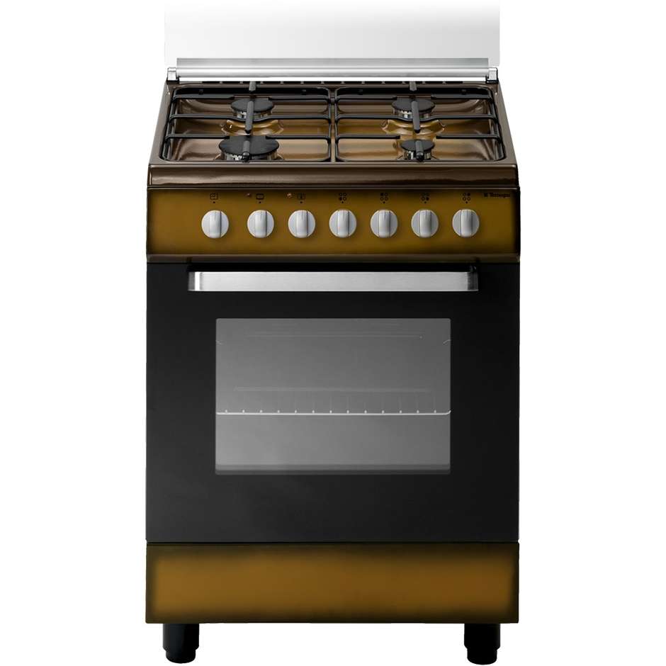 Tecnogas D62NCS cucina 60x60 4 fuochi a gas forno a gas con grill elettrico 65 litri classe A colore marrone