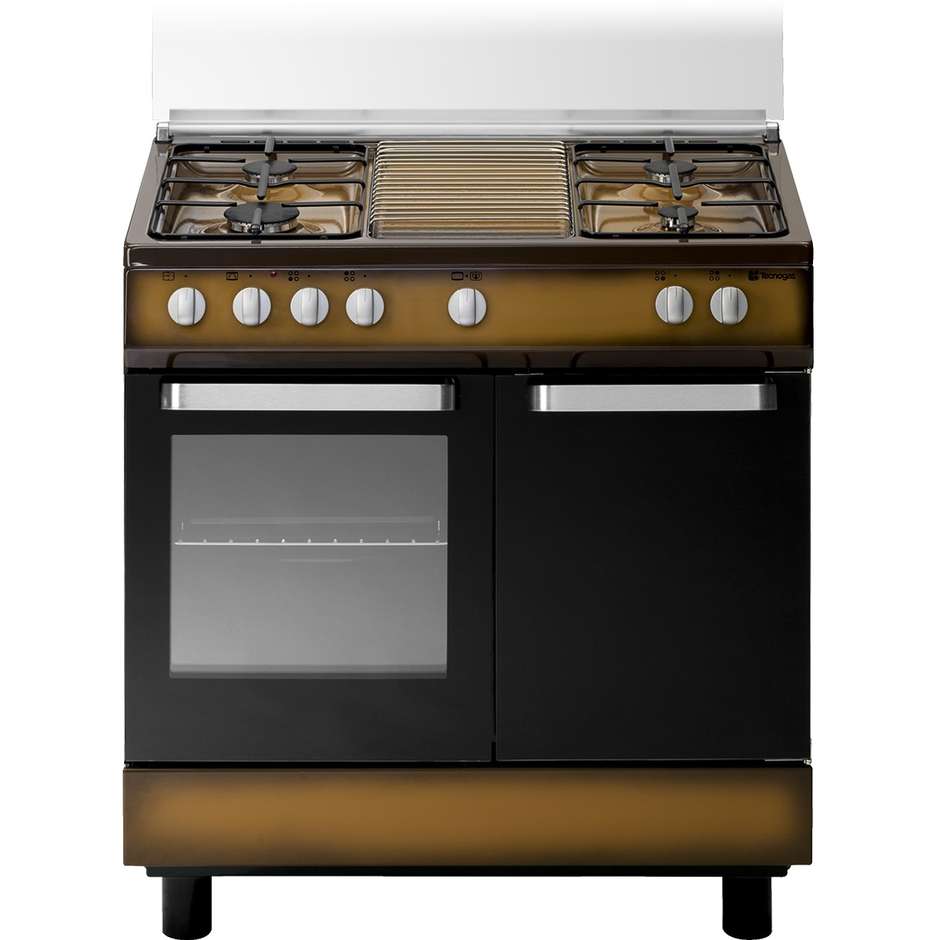 Tecnogas D832CS cucina 80x50 4 fuochi a gas forno a gas con grill elettrico 55 litri colore rame