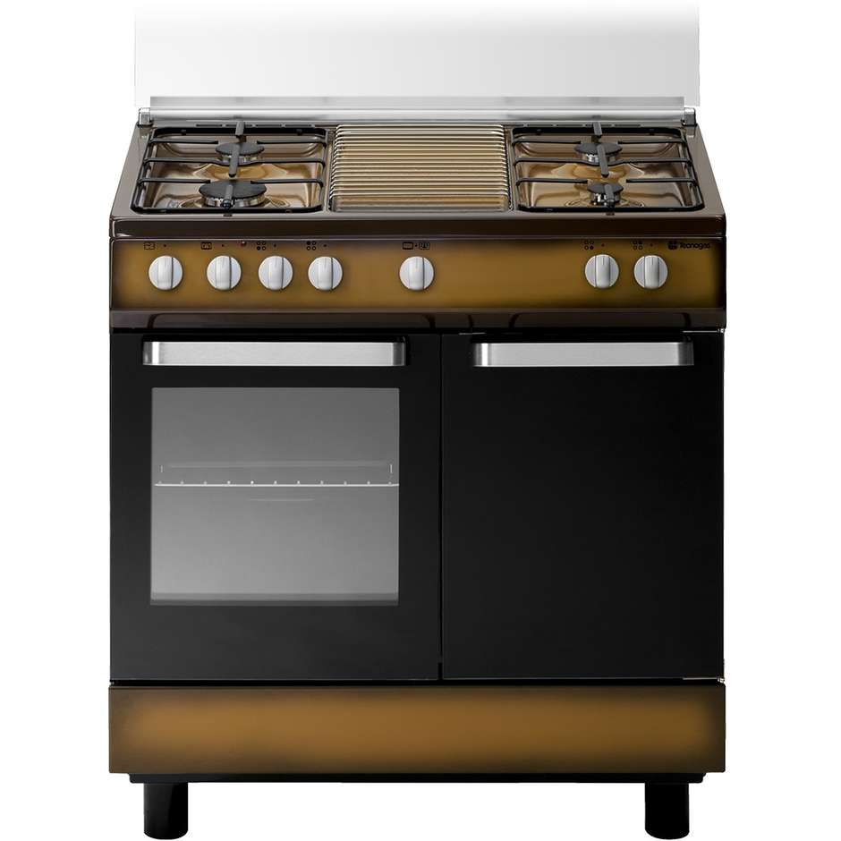 Tecnogas D833CS cucina 80x50 4 fuochi a gas forno elettrico 55 litri classe A colore rame