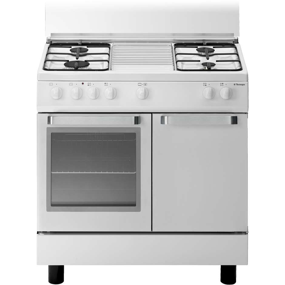 Tecnogas D833WS cucina 80x50 4 fuochi a gas forno elettrico classe A 55 litri bianco