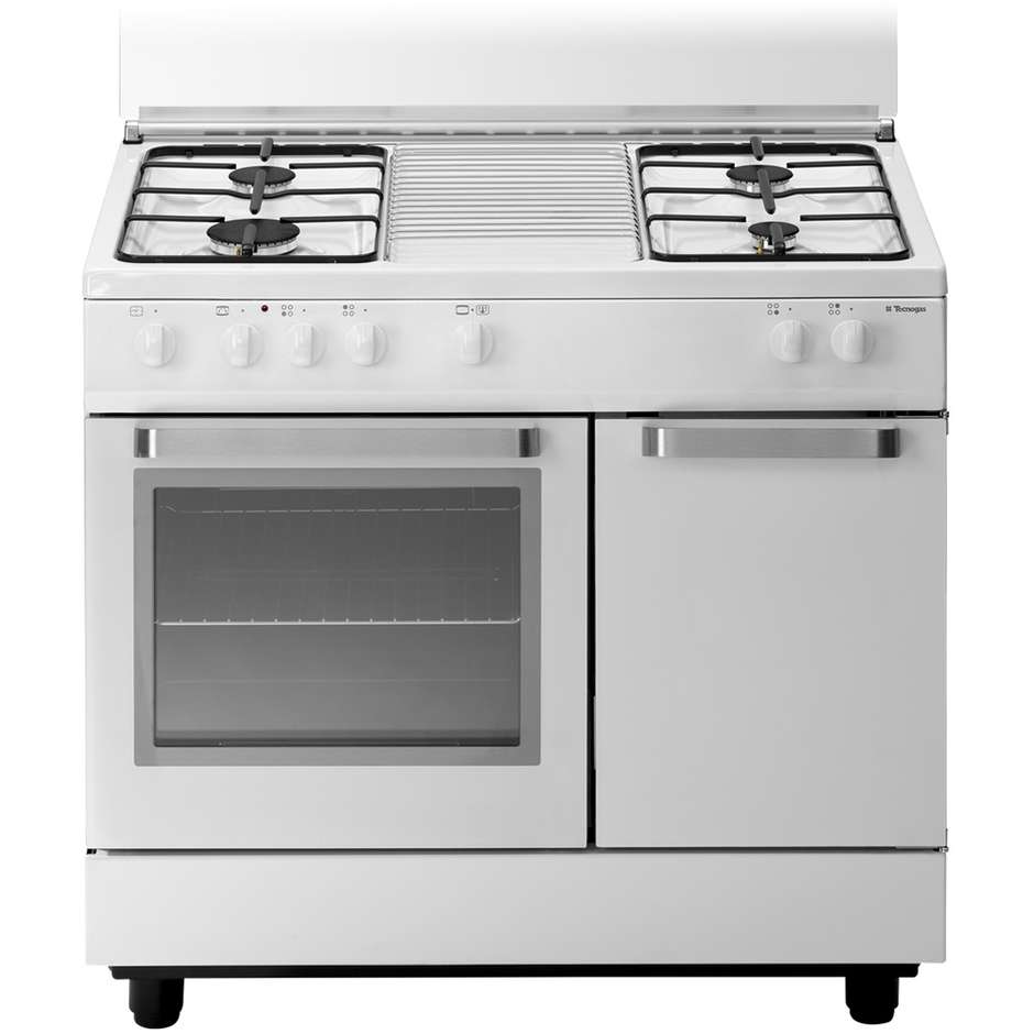 Tecnogas D982WS cucina 90x60 4 fuochi a gas forno a gas con grill elettrico 65 litri classe A colore bianco