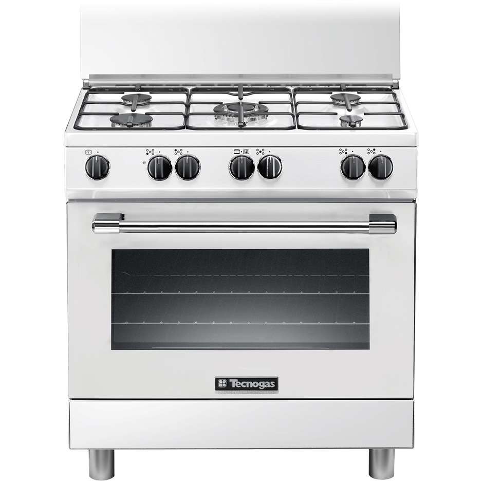 Tecnogas P855MW cucina 80x50 5 fuochi a gas forno elettrico multifunzione 71 litri classe A colore bianco