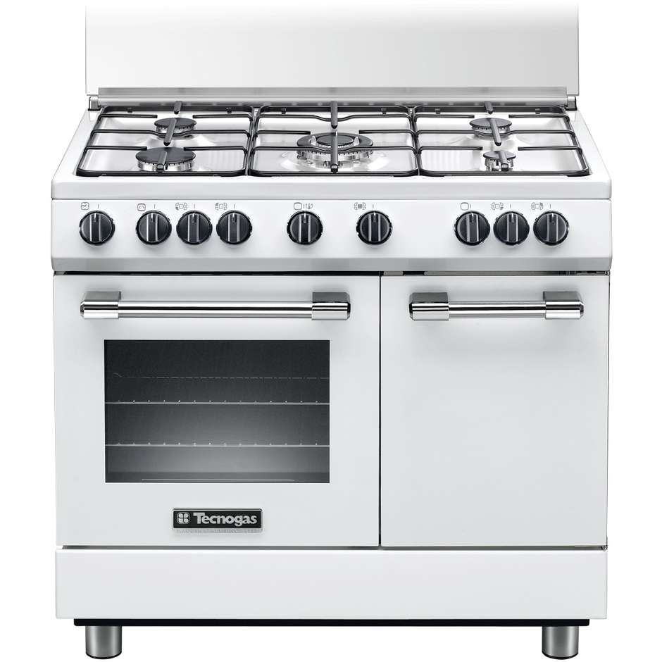 Tecnogas PB965MW cucina 90x60 5 fuochi a gas forno elettrico multifunzione 59 litri classe A colore bianco