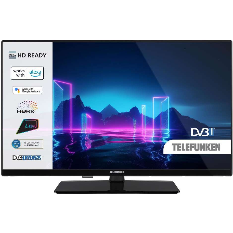 Telefunken TE32750B45V2D TV DLED 32"  Smart TV Wi-Fi Classe E Colore Nero