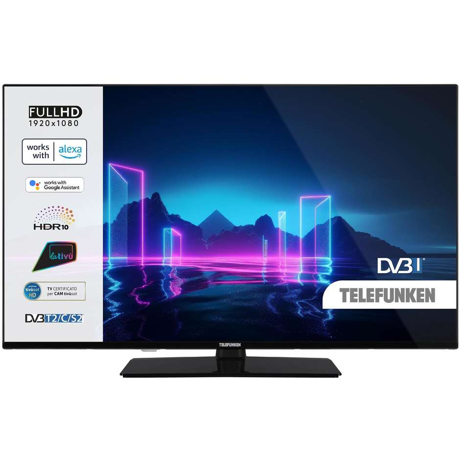 Telefunken TE40750B45I2K TV LCD 40" Full HD Smart TV Wi-Fi Classe E Colore Nero