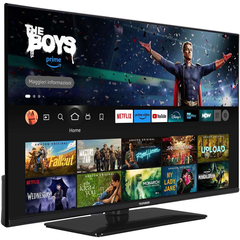 Telefunken TE40759B50V4F Smart TV 40" HD DLED Wi-Fi Bluetooth Classe E Nero