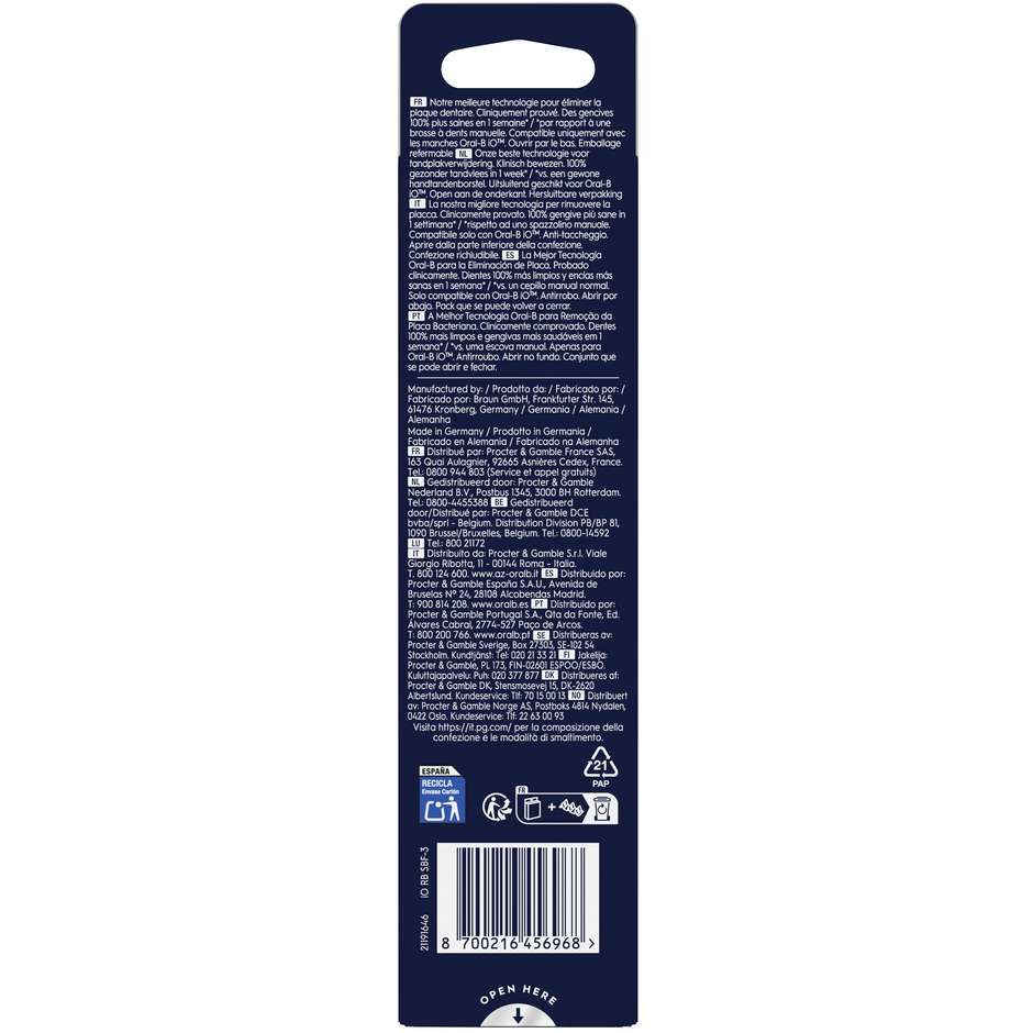 testine di ricambio oral-b io gentle care black 3
