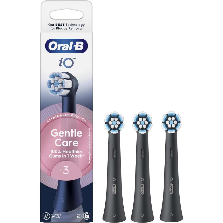 testine di ricambio oral-b io gentle care black 3