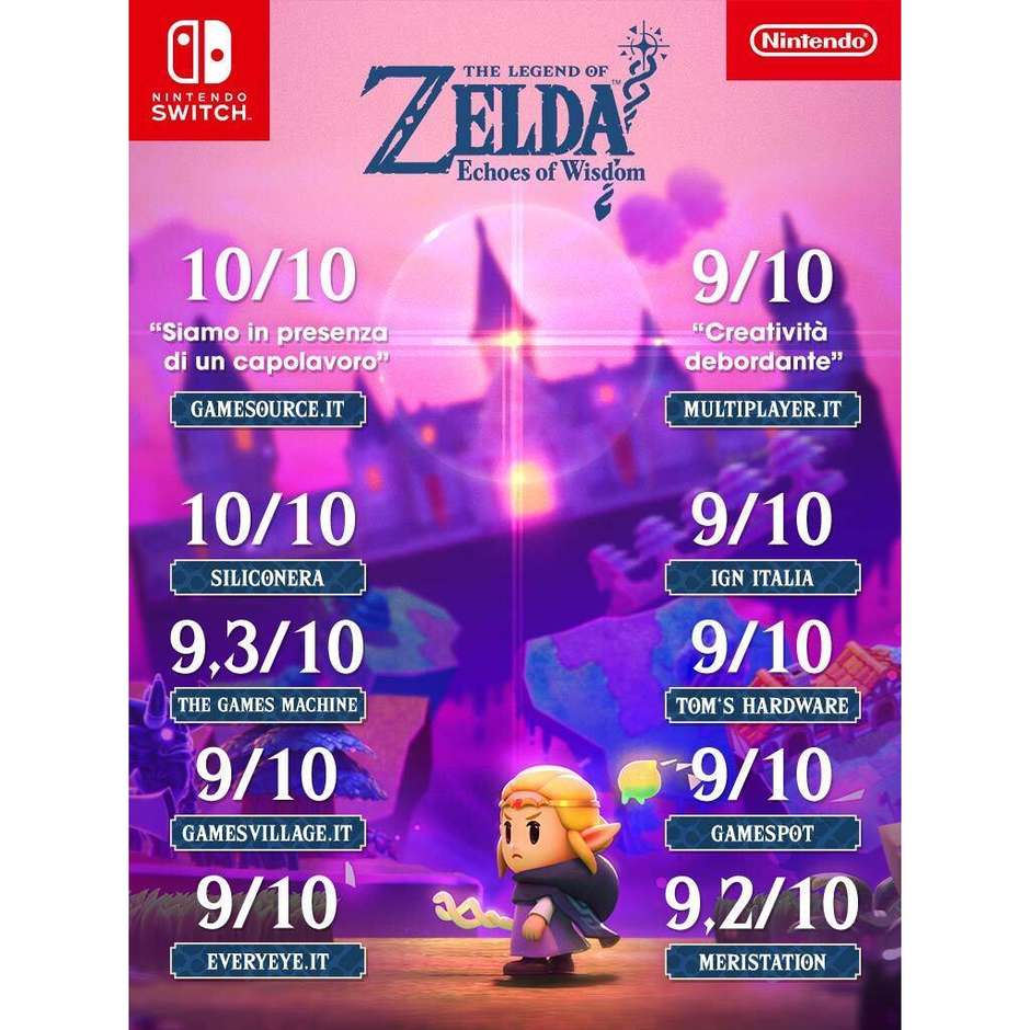 The Legend of Zelda: Echoes of Wisdom per Nintendo Switch (10013821) Videogioco di Avventura con Principessa Zelda Protagonista Italiano Scheda di Gioco
