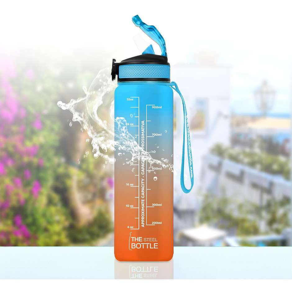 The Steel Bottle MWB1L#5SK Borraccia 1000 ml Tritan Blu/Arancione