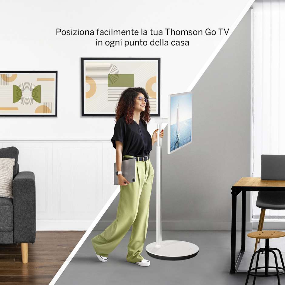 Thomson 32HA4M44 TV Portatile 32" HD Classe E Colore Bianco