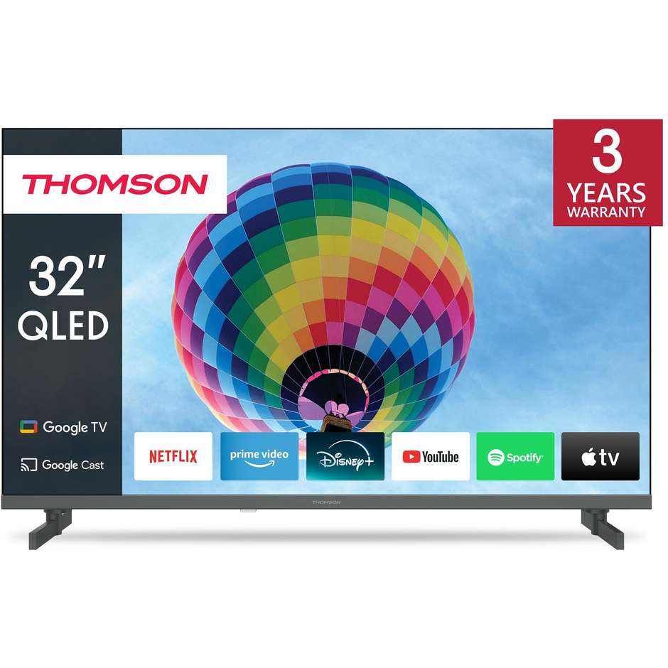 Thomson 32QG4S14 TV QLED 32" Full HD Smart TV Wi-Fi Classe E Colore Nero